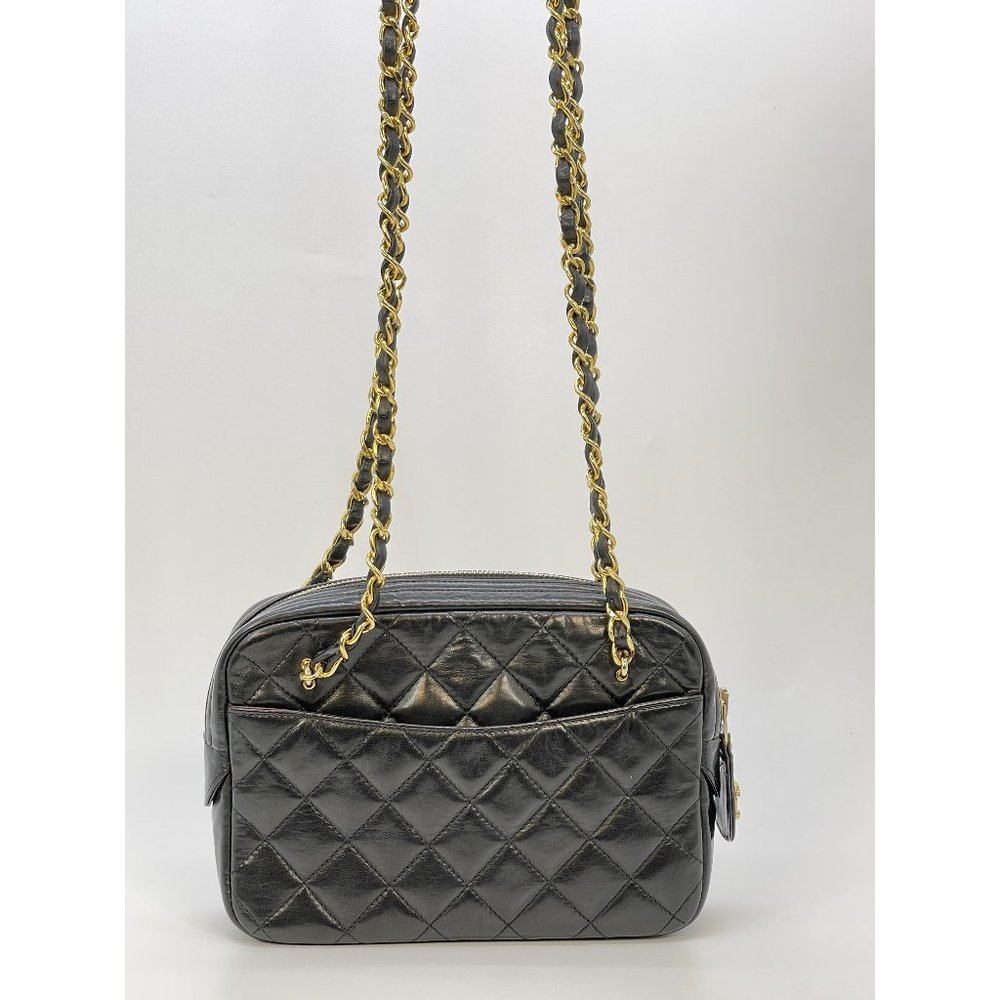 Preloved Vintage CHANEL CC Logos Matelasse Chain Small Shoulder Bag Leather 1237